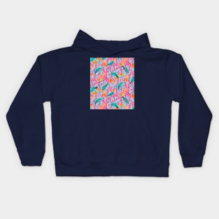 Teal Parrots and Mangoes Kids Hoodie